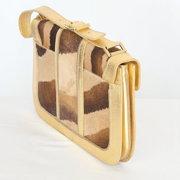 Lambertson Truex / Brown Animal Print / Gold Trim - Picture 4 of 9